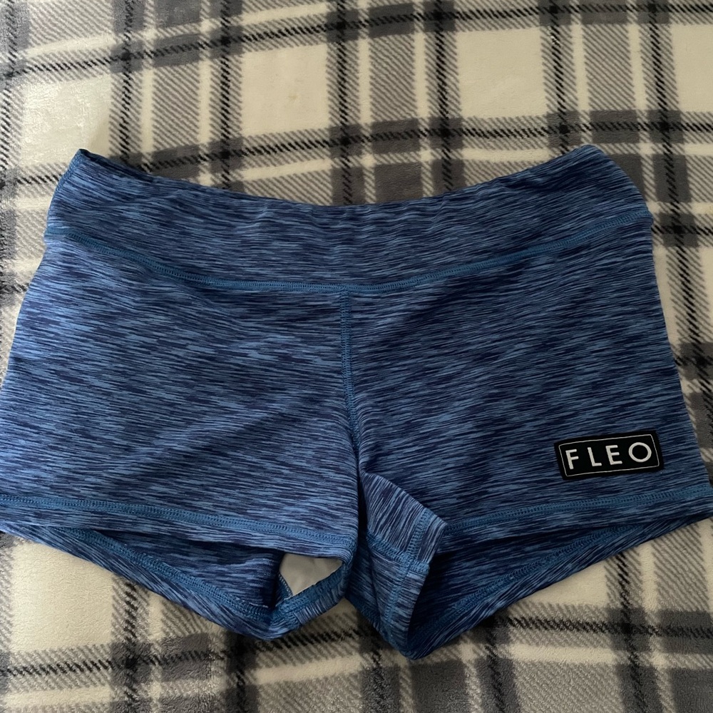 Fleo Women's Heathered Blue Athletic Shorts